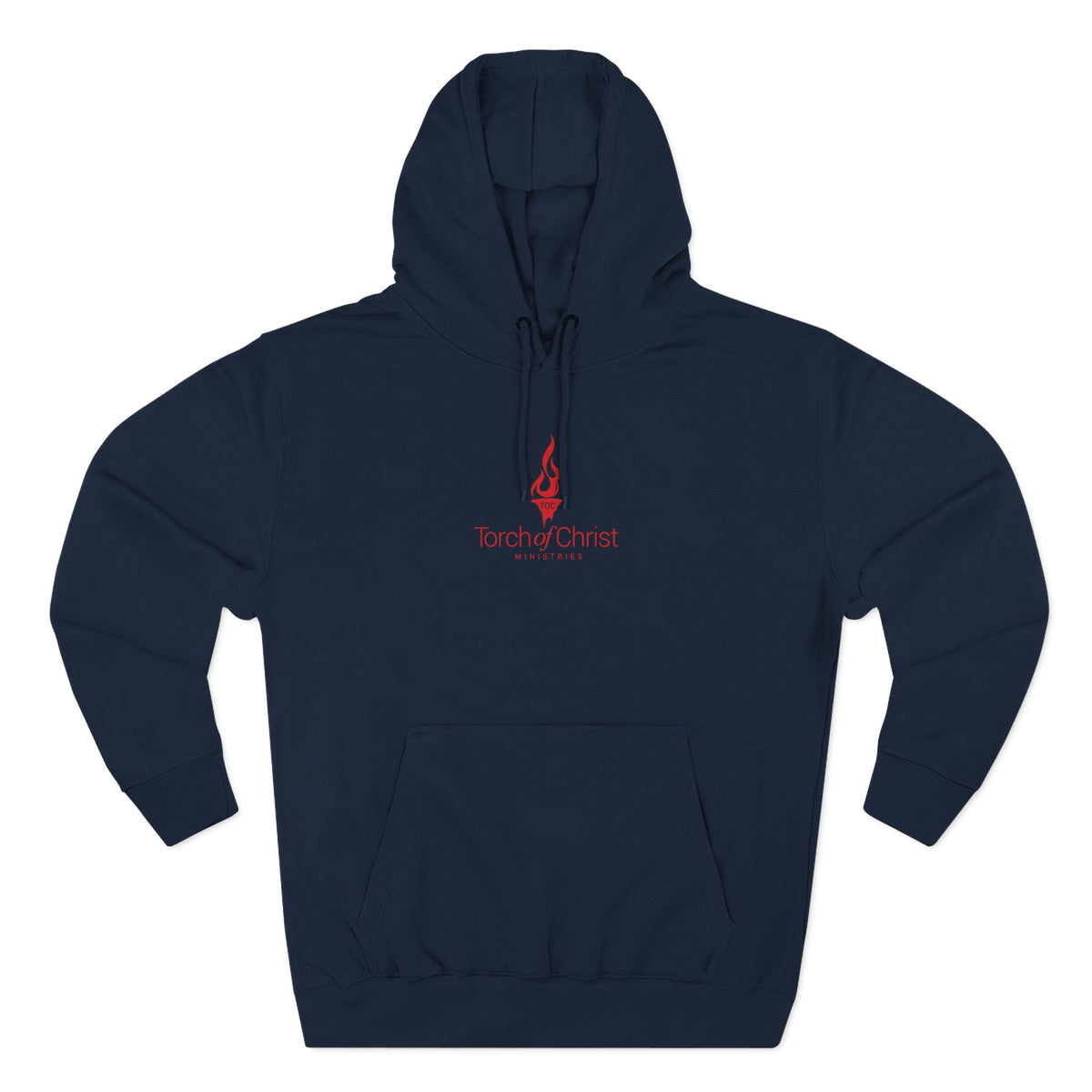 Red embroidered Torch Logo Lane Seven fleece hoodie