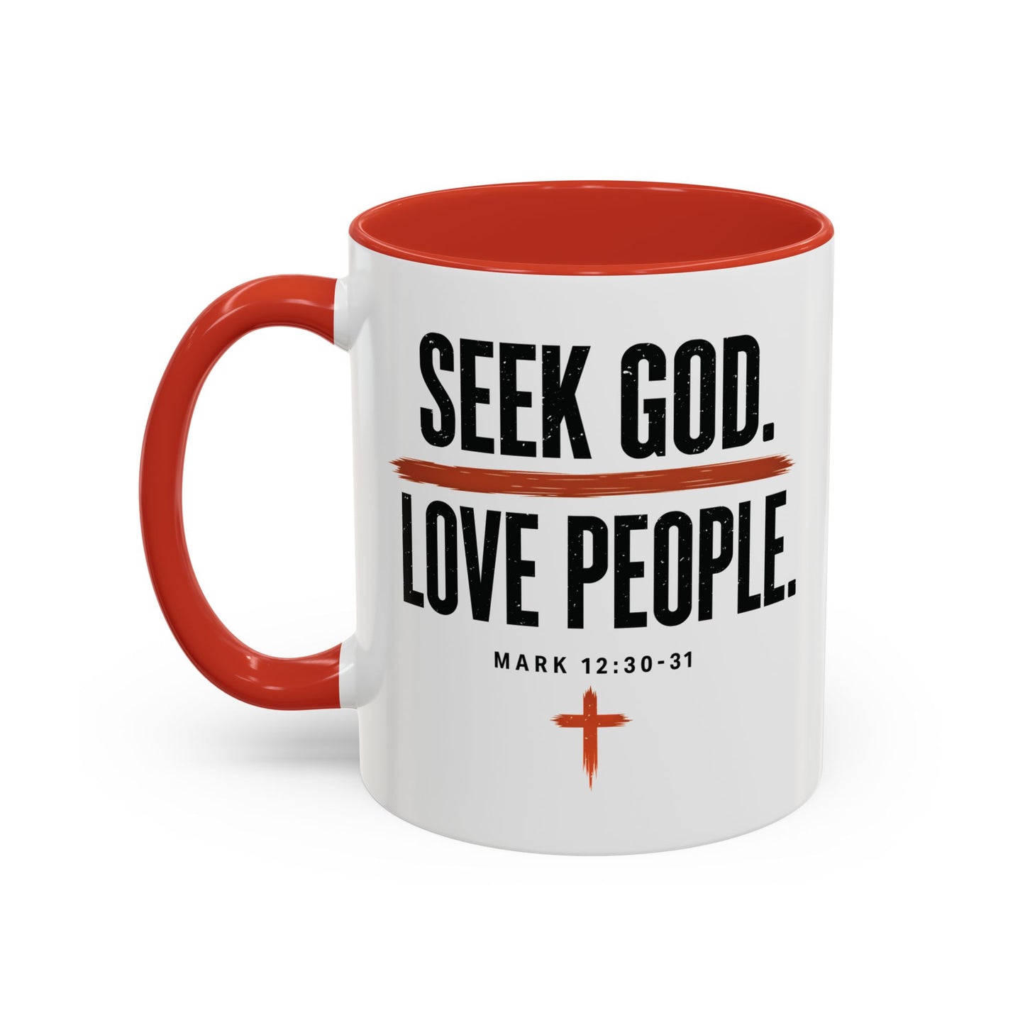 Seek God. Love People. – Stacked Accent Mug – product image 15