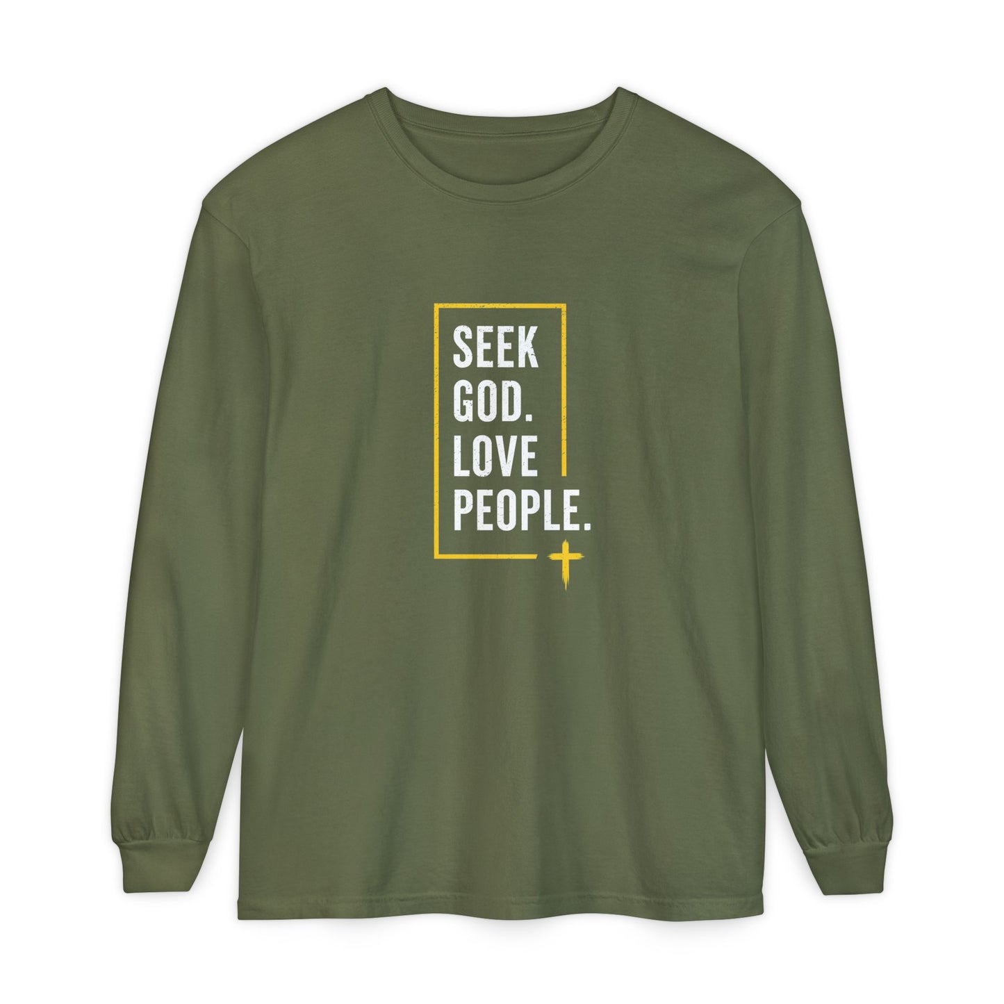 Seek God. Love People. – Stacked Long-Sleeve Tee (Comfort Colors) – product image 15