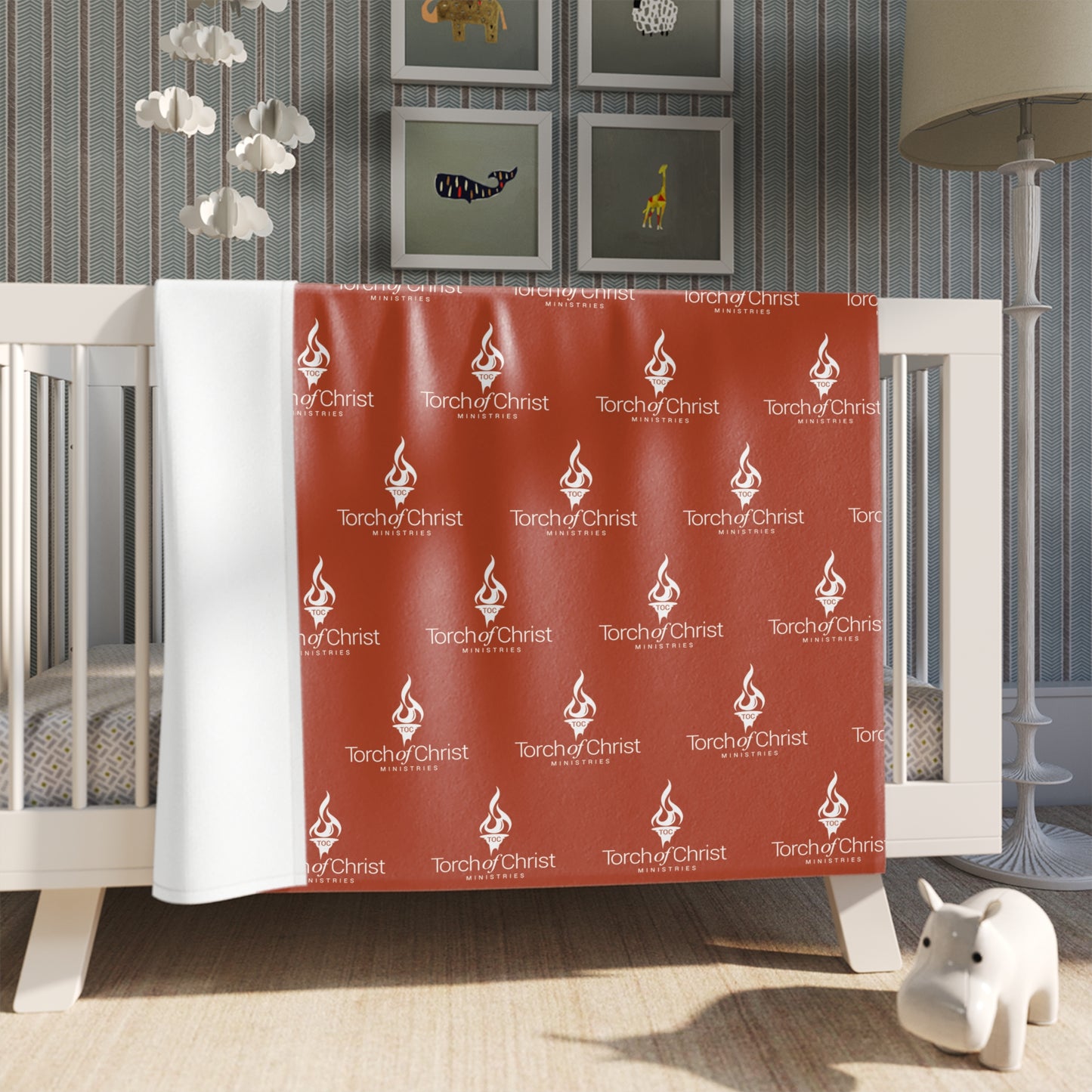Torch Logo – Patterned Throw Blanket – product image 1