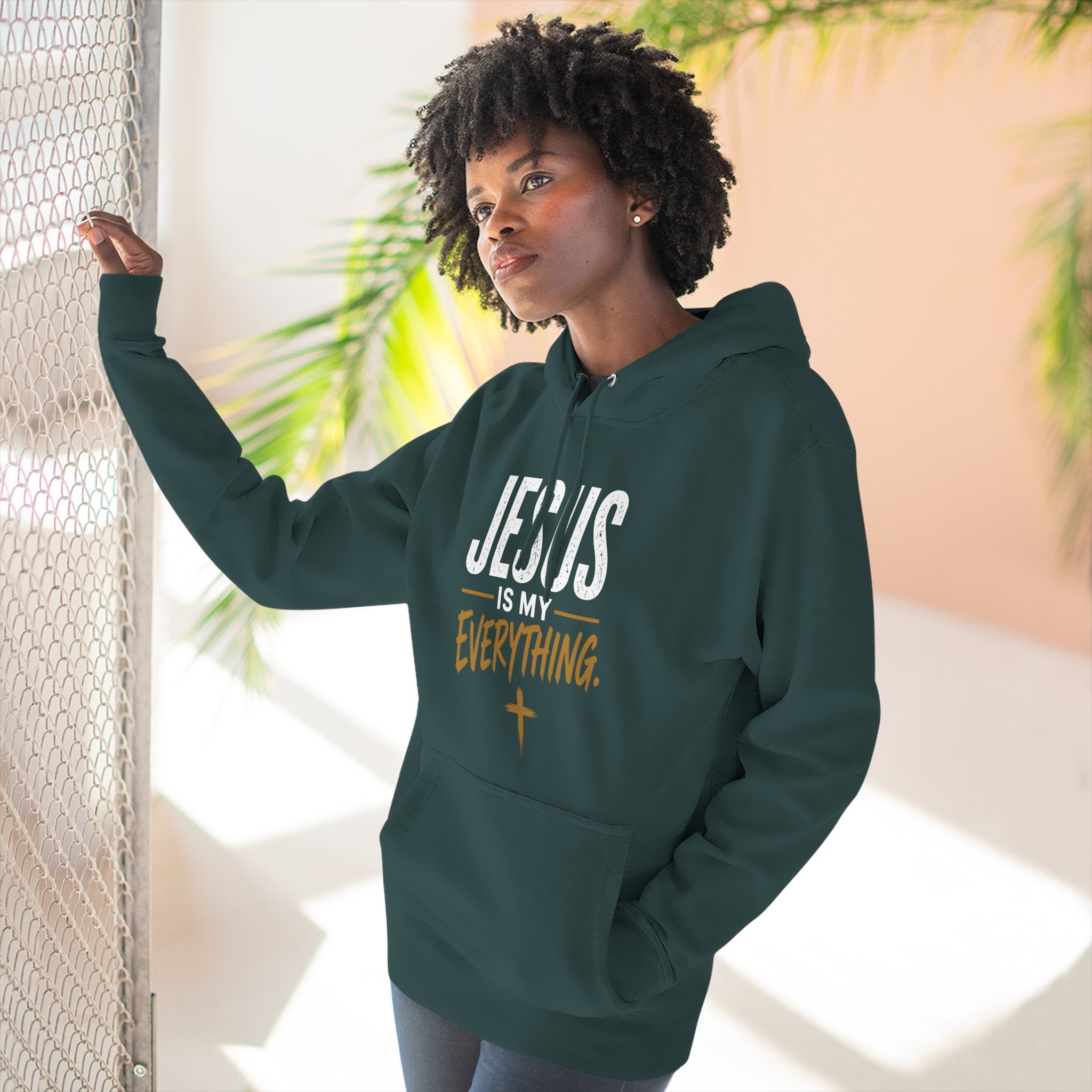 Jesus Is My Everything – Stacked Fleece Hoodie, Deep Palette (Lane Seven) – product image 7