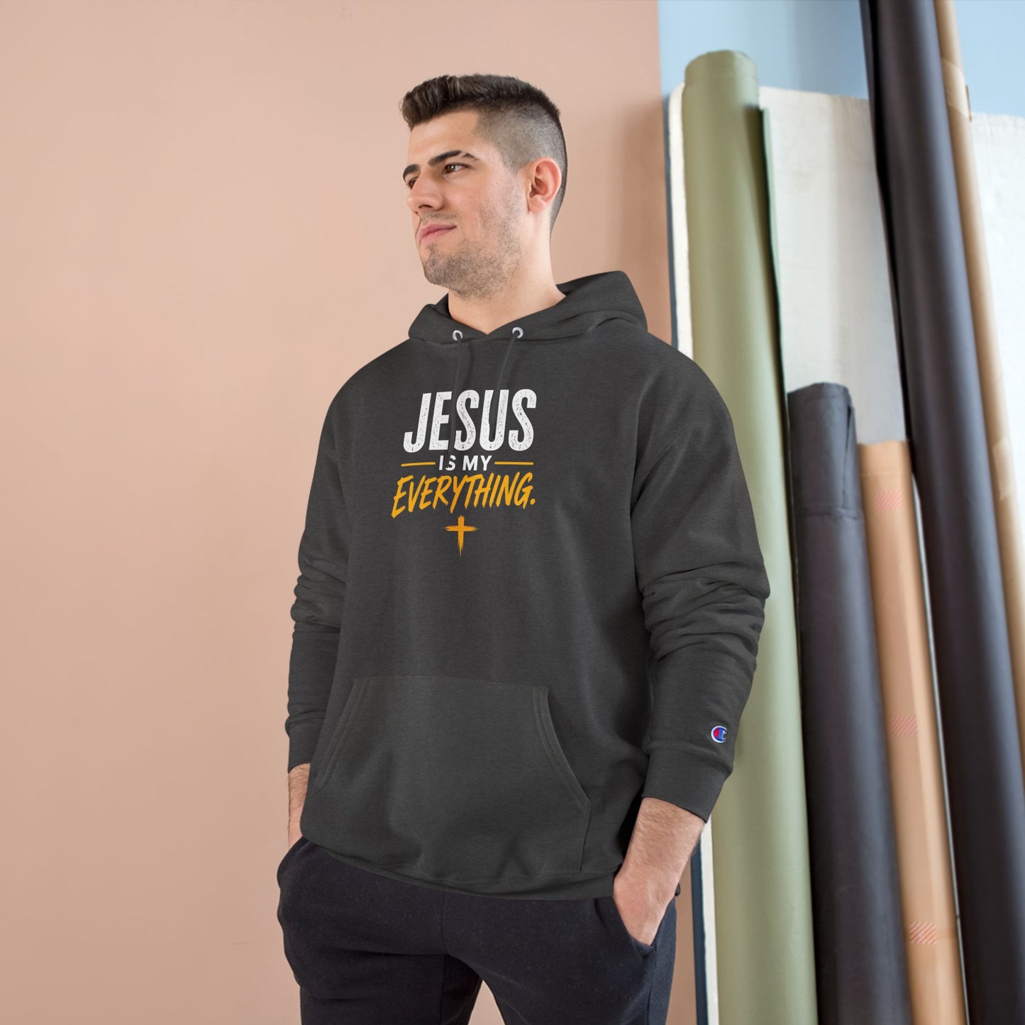Jesus Is My Everything – Stacked Gold Champion Hoodie – product image 9