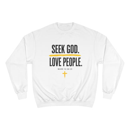 Seek God. Love People. – Stacked Champion Crewneck – product image 5