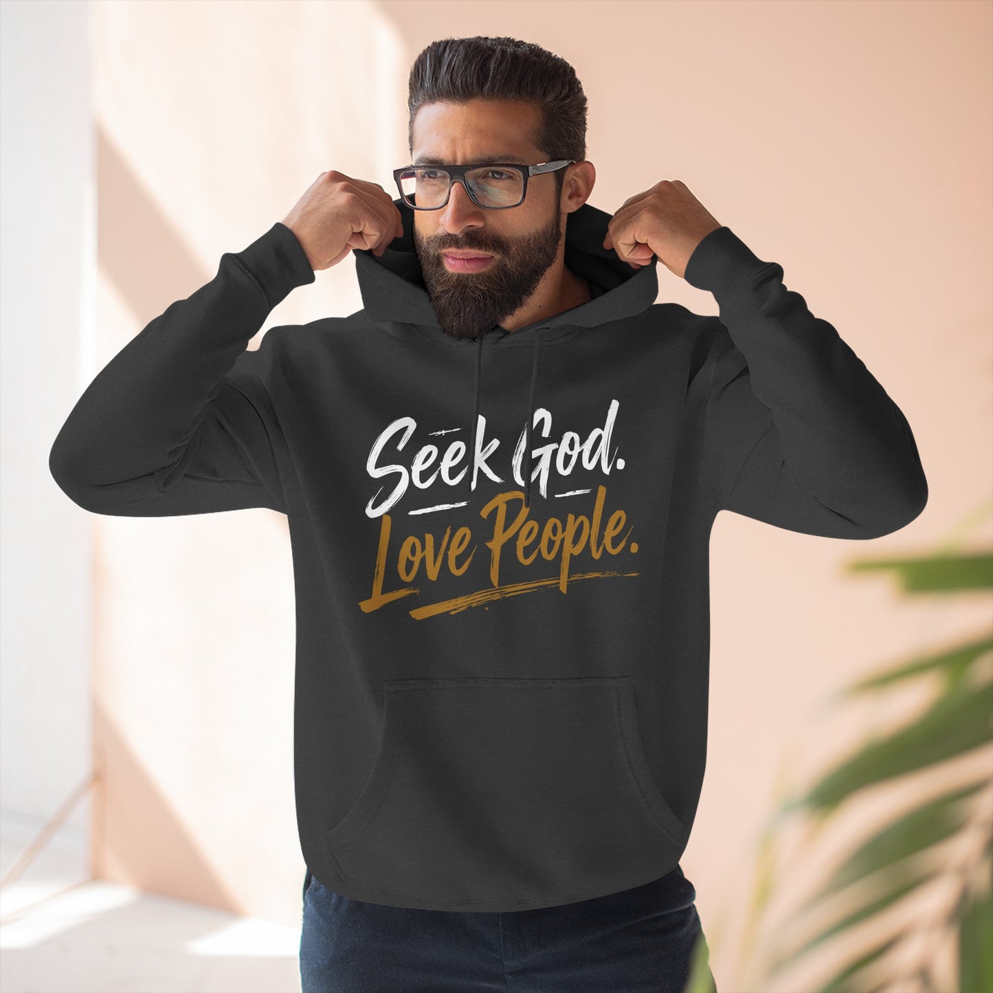 Seek God. Love People. – Script Fleece Hoodie (Lane Seven) – product image 3