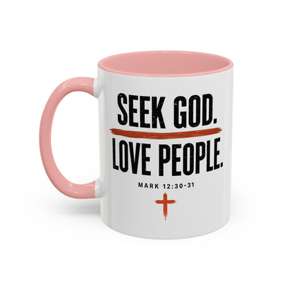 Seek God. Love People. – Stacked Accent Mug – product image 12