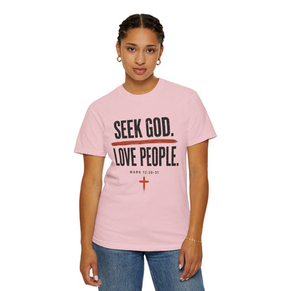 Seek God. Love People. – Stacked Tee, Light Palette (Comfort Colors) – product image 14