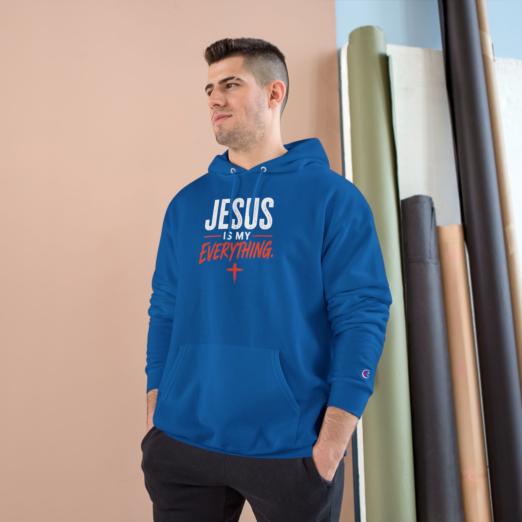 Jesus Is My Everything – Brush Ember Champion Hoodie – product image 9