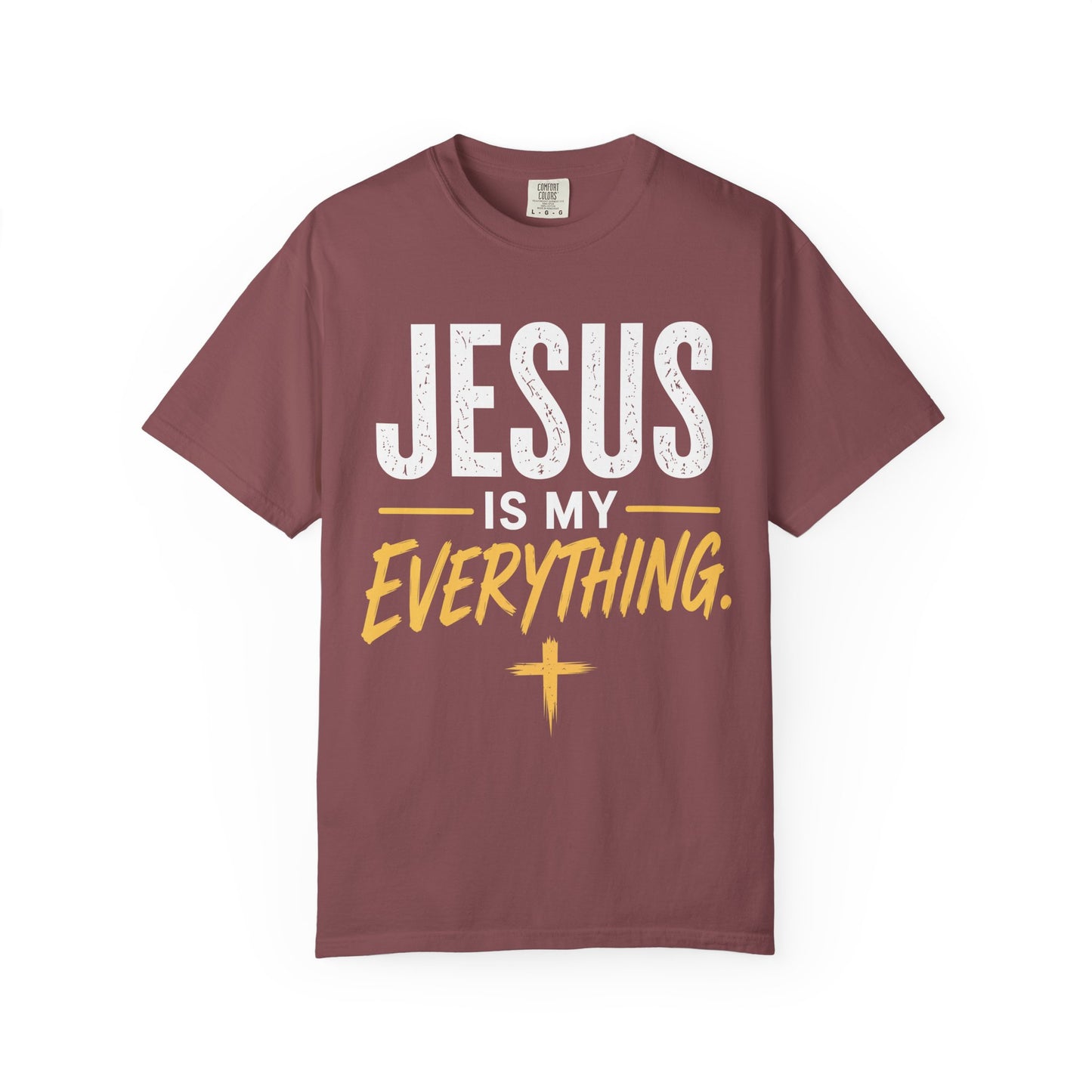Jesus Is My Everything – Stacked Tee, Deep Palette (Comfort Colors) – product image 3