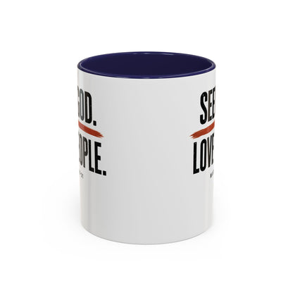 Seek God. Love People. – Stacked Accent Mug – product image 2