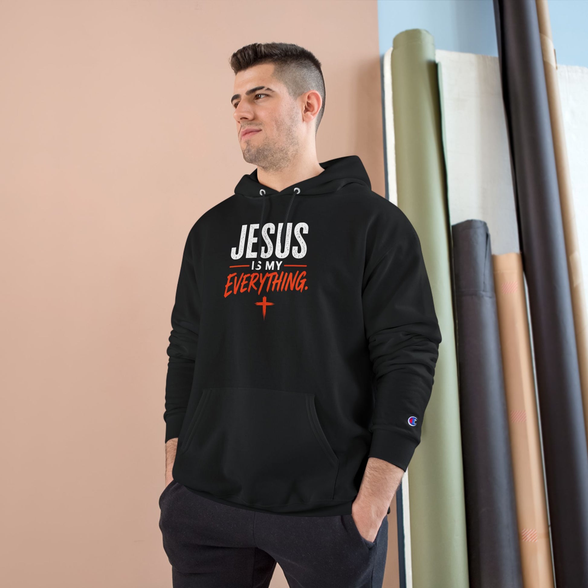 Jesus Is My Everything – Brush Ember Champion Hoodie – product image 15