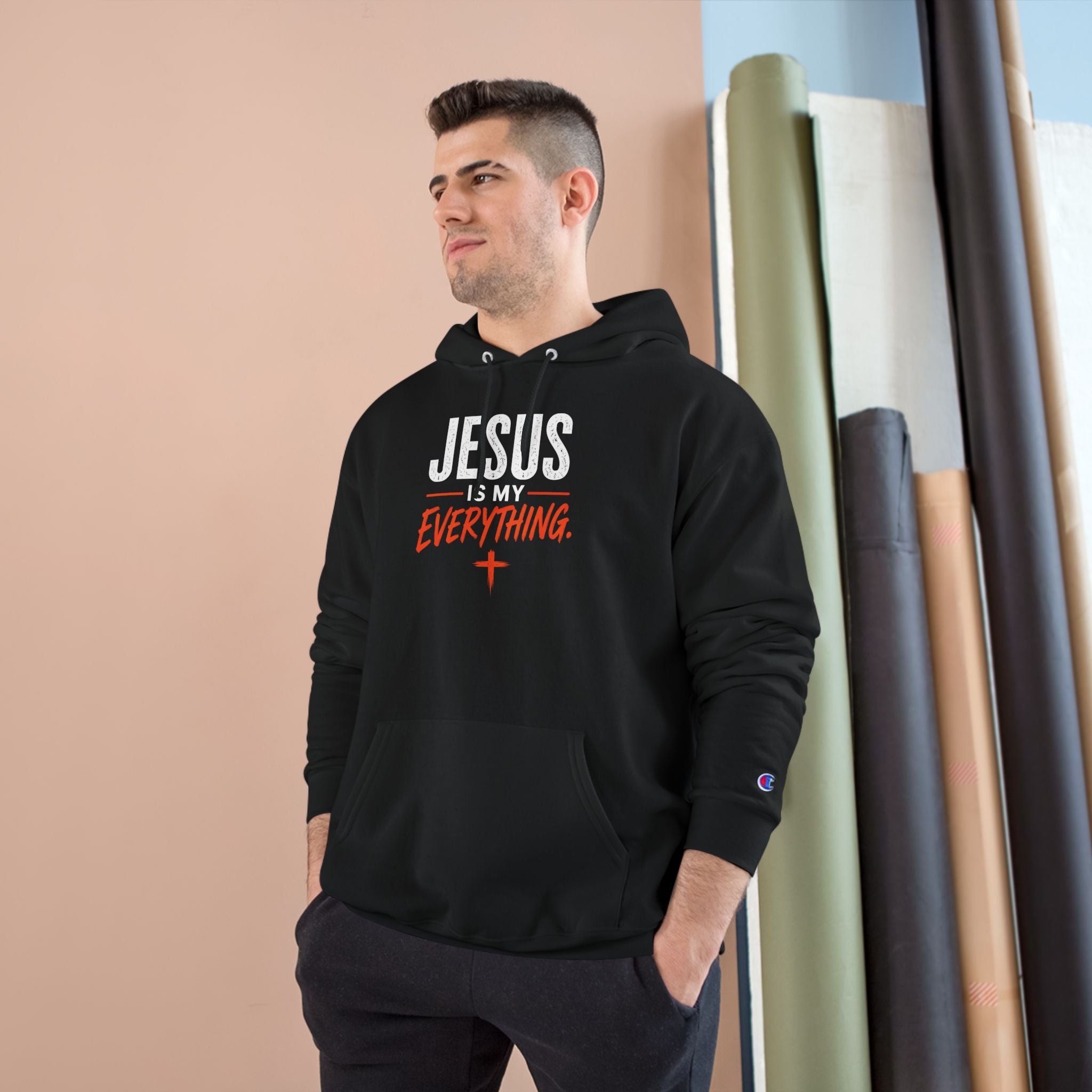 Jesus Is My Everything – Brush Ember Champion Hoodie – product image 15