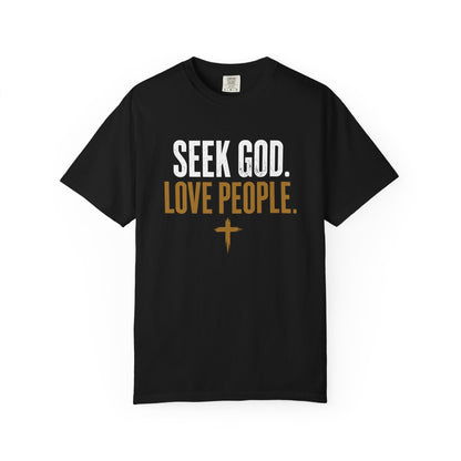 Seek God. Love People. – Stacked Tee, Deep Palette (Comfort Colors) – product image 7