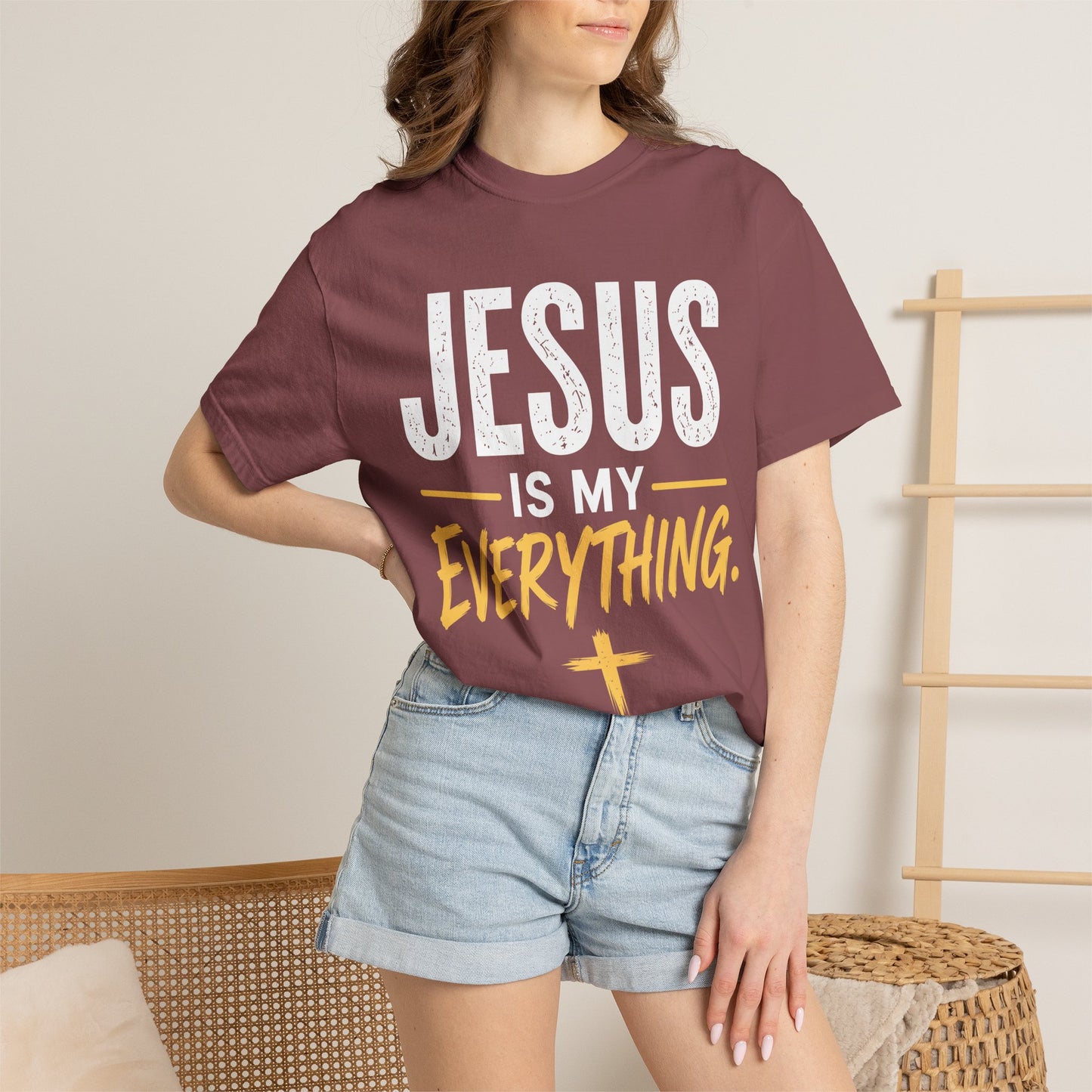 Jesus Is My Everything – Stacked Tee, Deep Palette (Comfort Colors) – product image 10