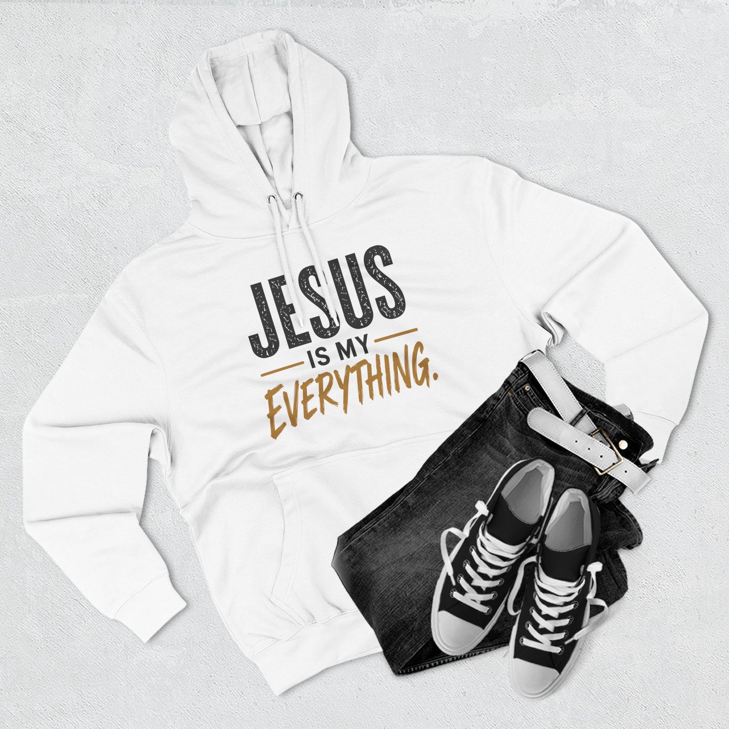 Jesus Is My Everything – Stacked Fleece Hoodie, Light Palette (Lane Seven) – product image 6