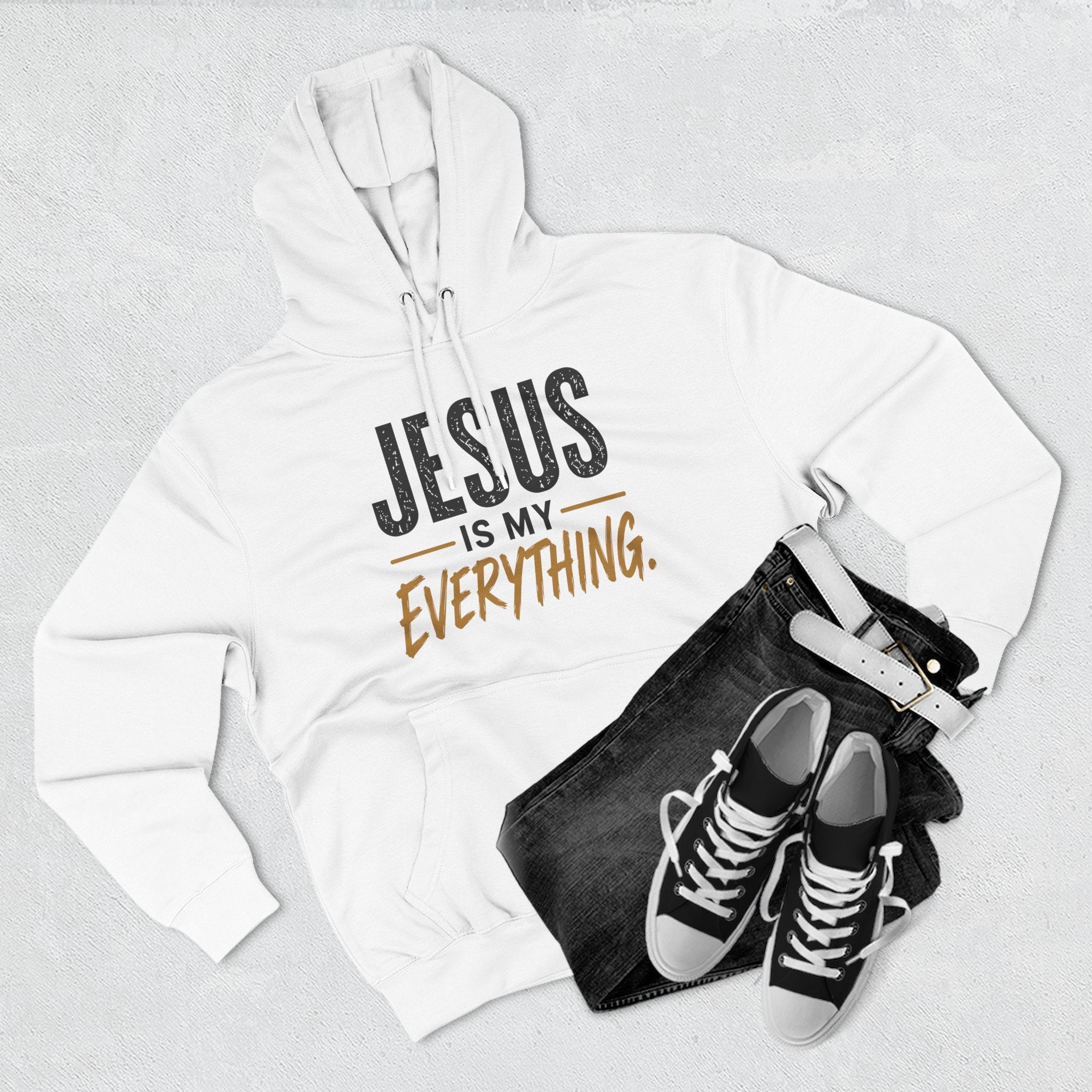 Jesus Is My Everything – Stacked Fleece Hoodie, Light Palette (Lane Seven) – product image 6