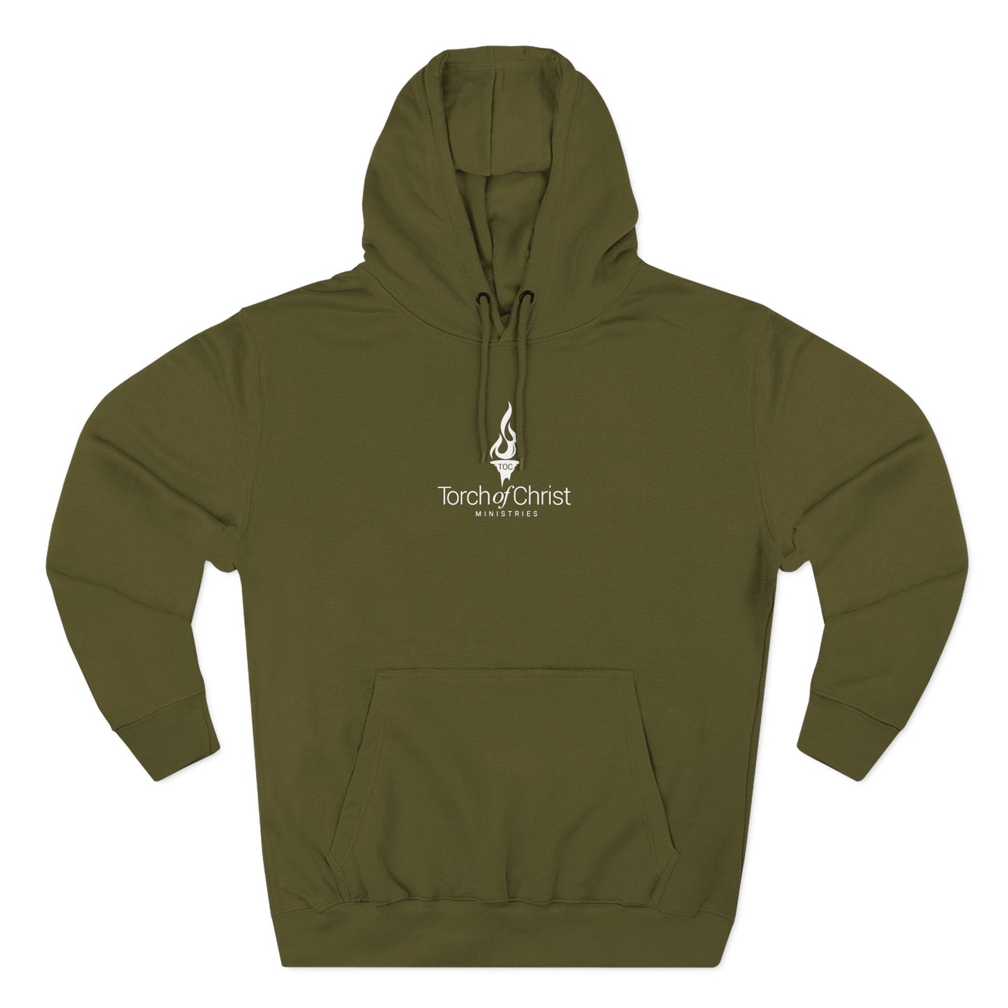 White embroidered Torch Logo Lane Seven fleece hoodie