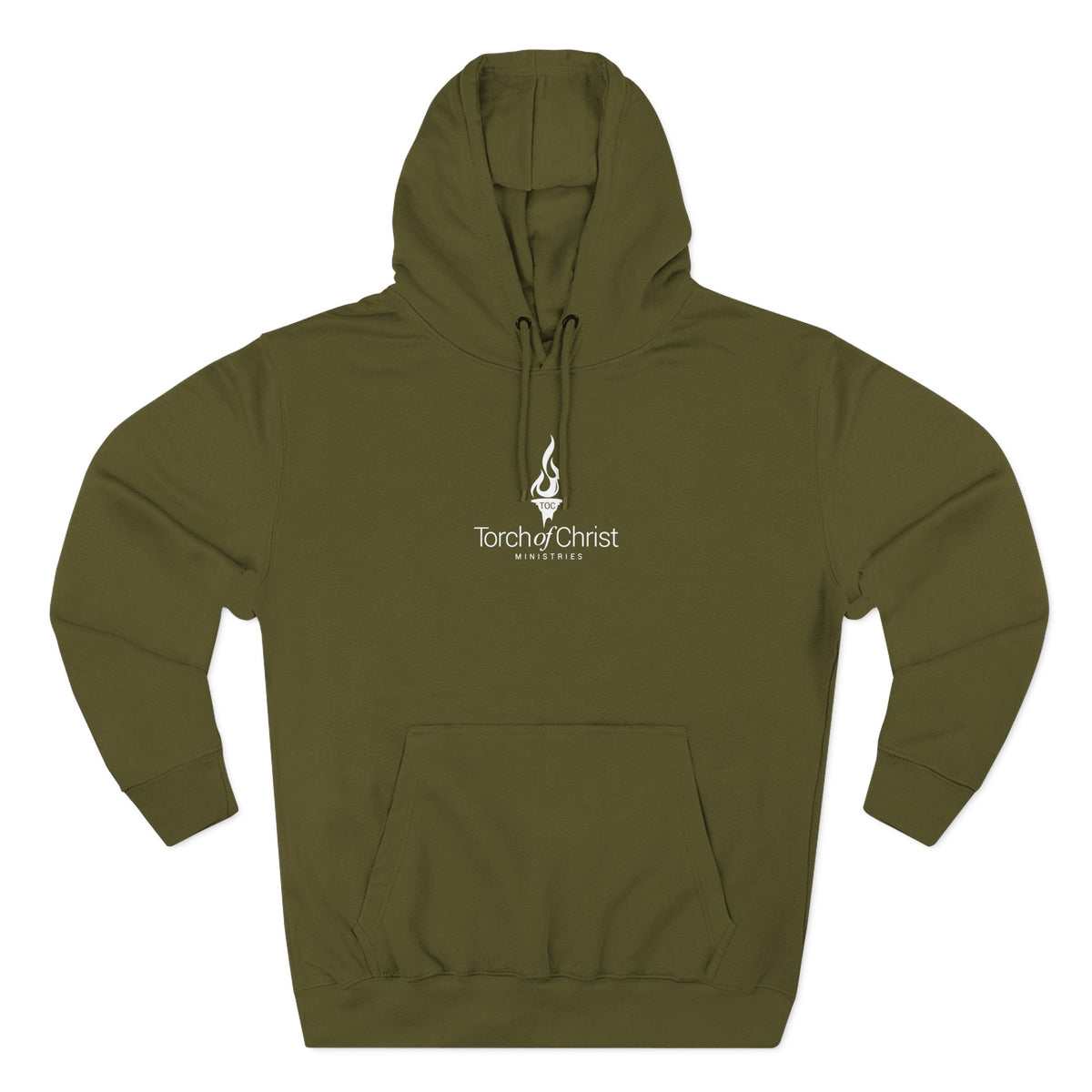 White embroidered Torch Logo Lane Seven fleece hoodie