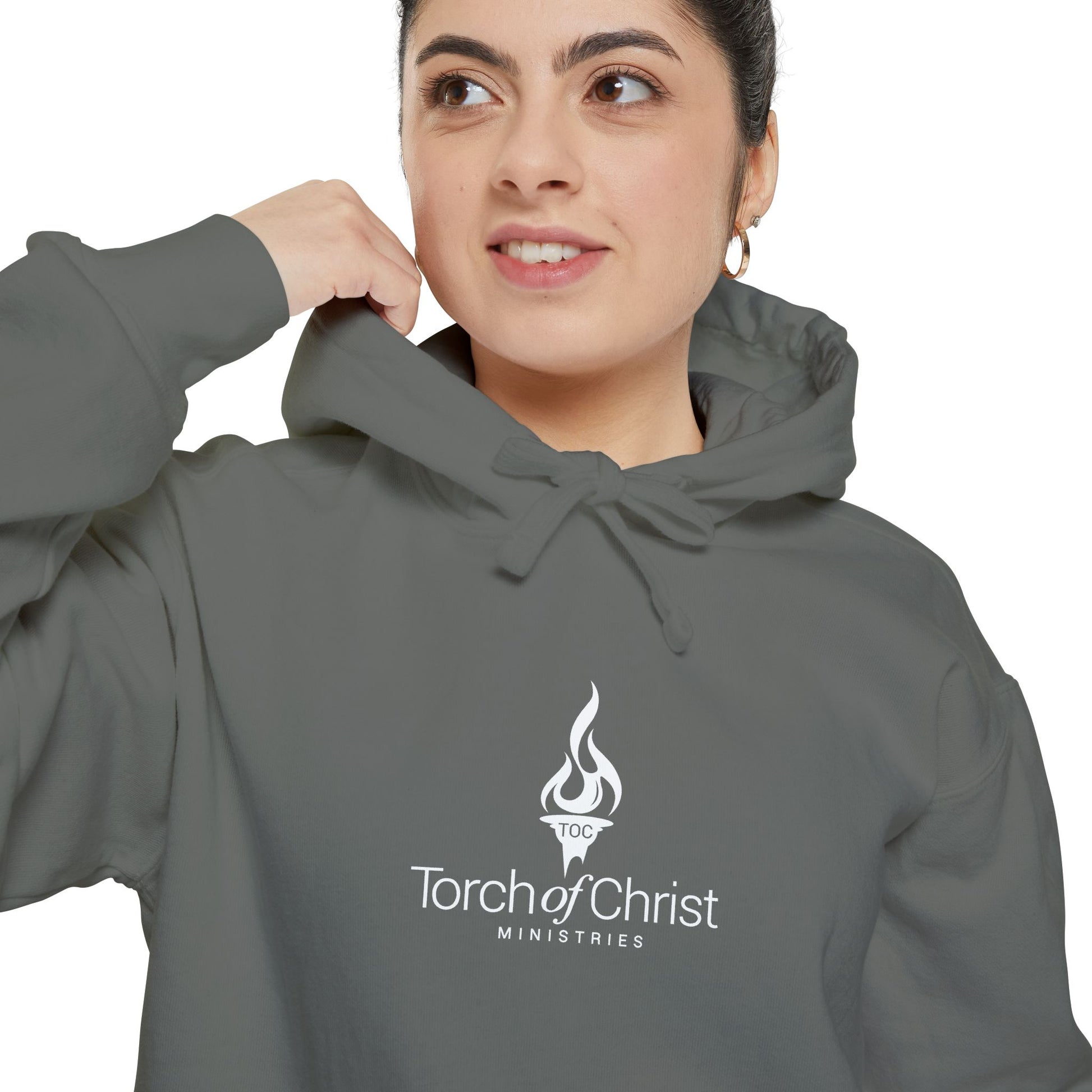 Torch Logo – Minimalist Garment-Dyed Hoodie – product image 9