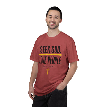 Seek God. Love People. – Stacked Tee, Light Palette (Comfort Colors) – product image 2