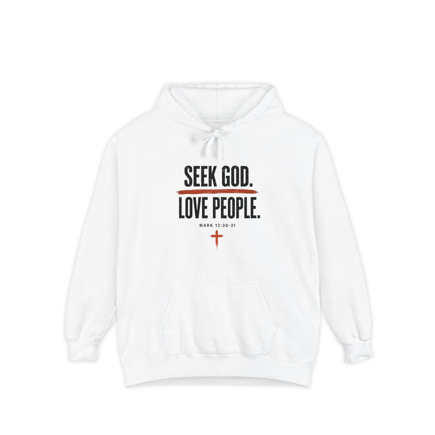 Seek God. Love People. – Stacked Garment-Dyed Hoodie – product image 5