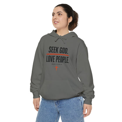 Seek God. Love People. – Stacked Garment-Dyed Hoodie – product image 9
