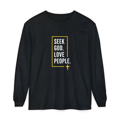 Seek God. Love People. – Stacked Long-Sleeve Tee (Comfort Colors) – product image 12