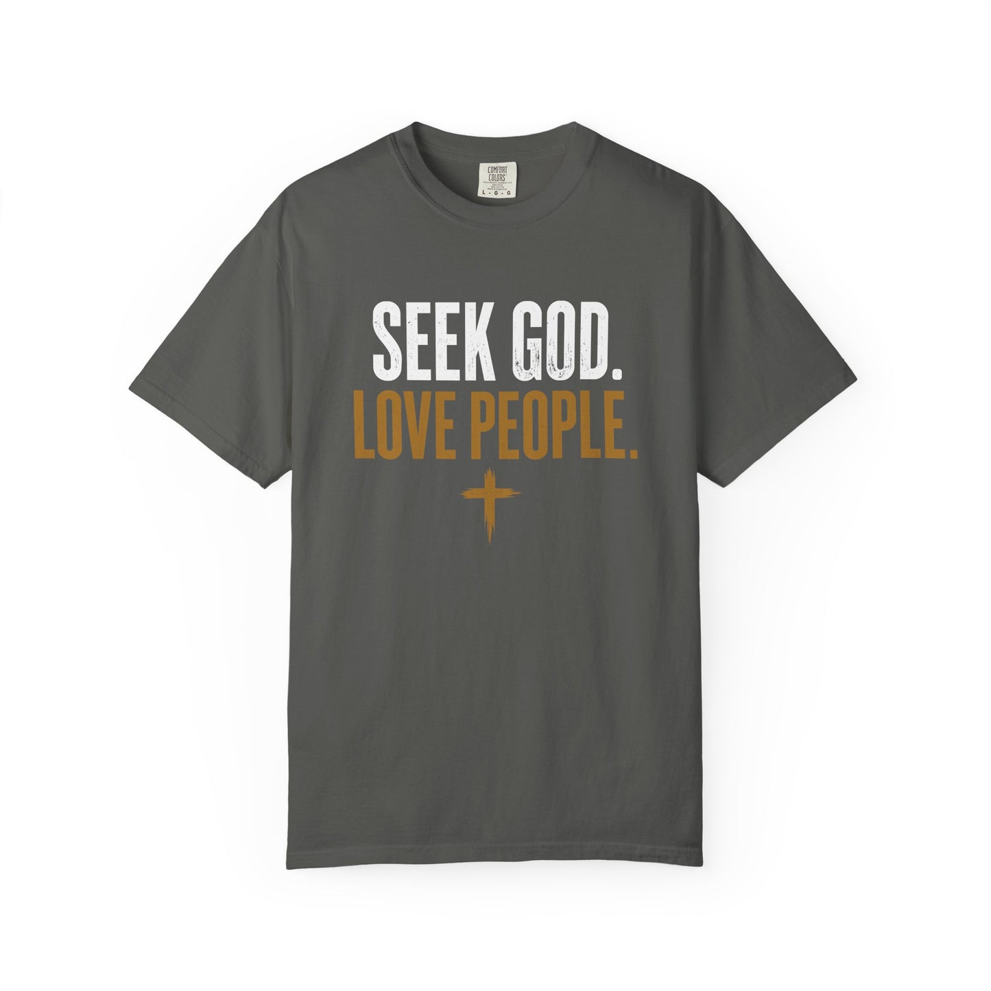 Seek God. Love People. – Stacked Tee, Deep Palette (Comfort Colors) – product image 12