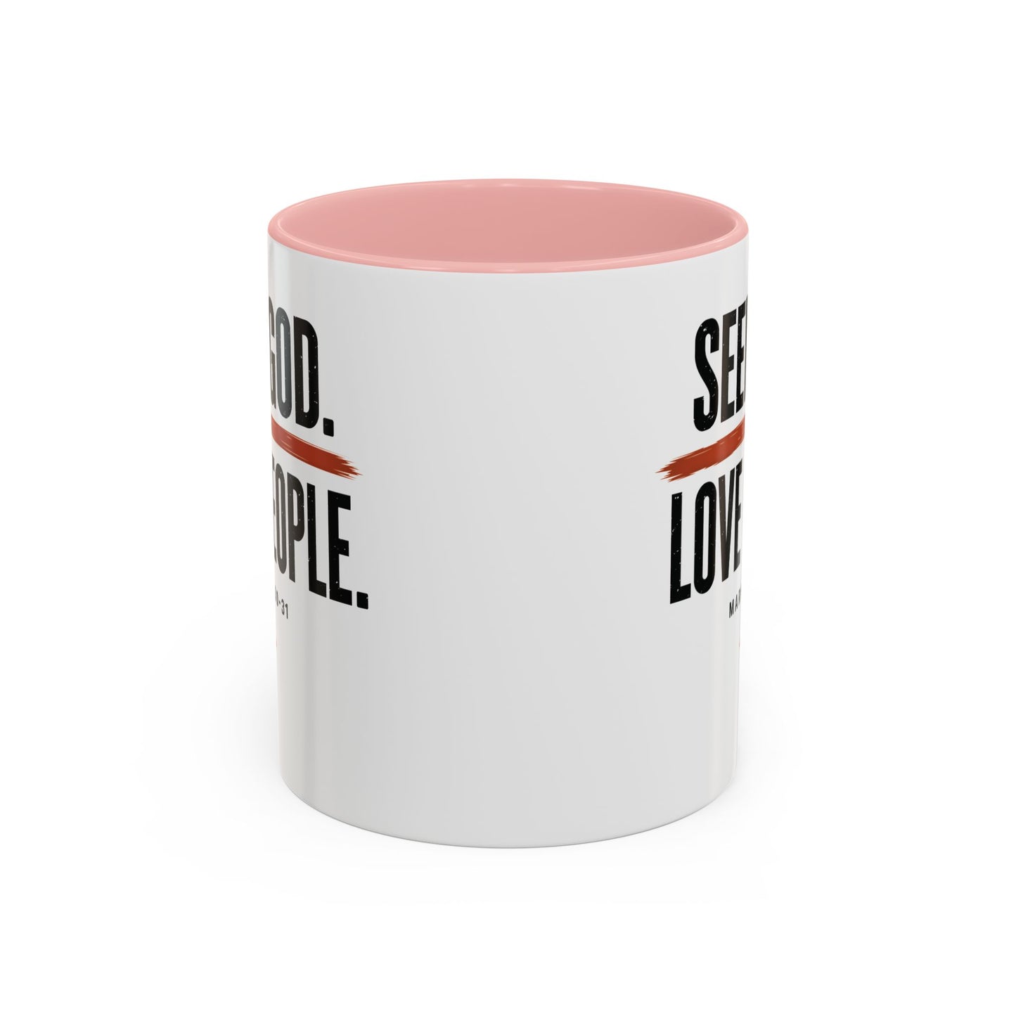 Seek God. Love People. – Stacked Accent Mug – product image 3