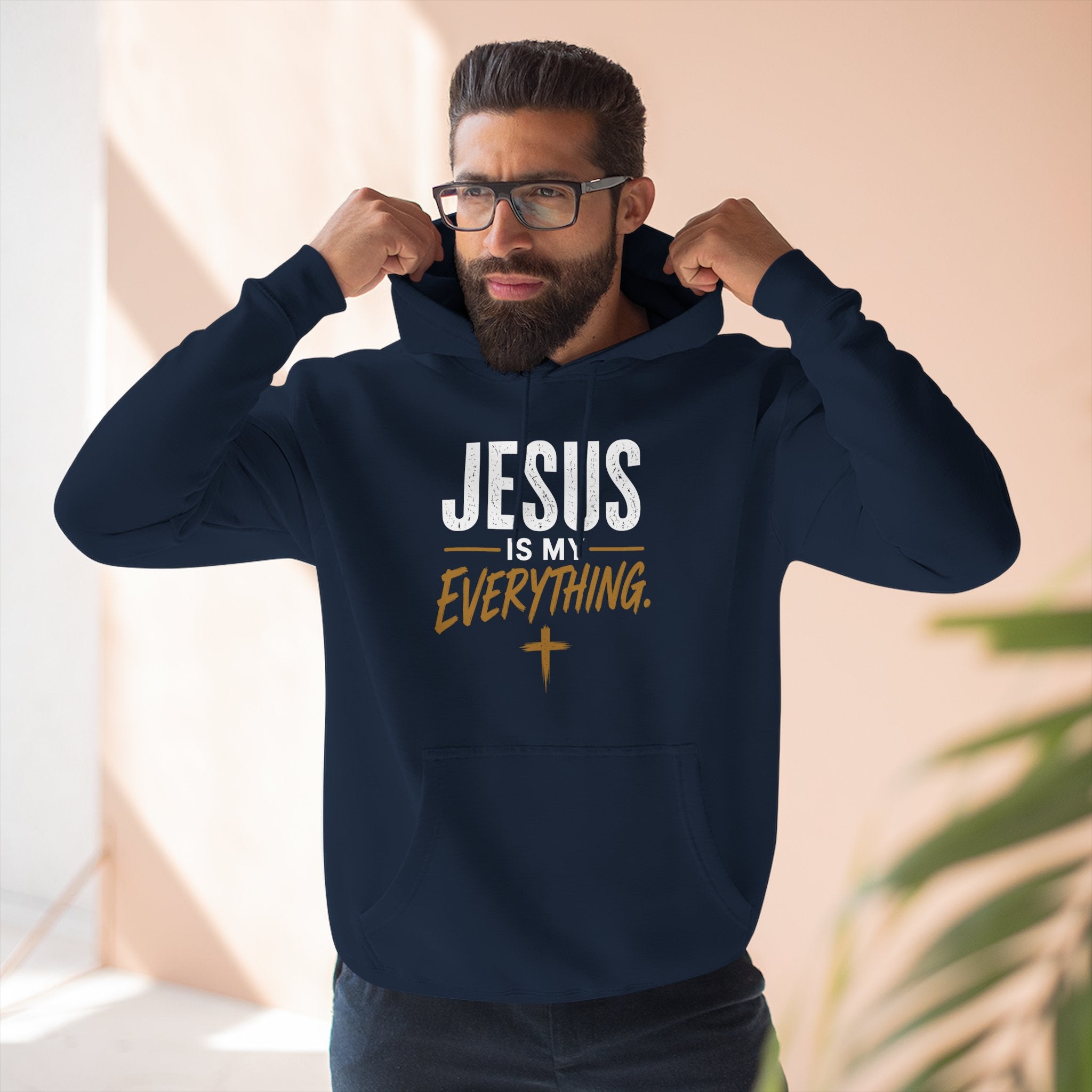 Jesus Is My Everything – Stacked Fleece Hoodie, Deep Palette (Lane Seven) – product image 5