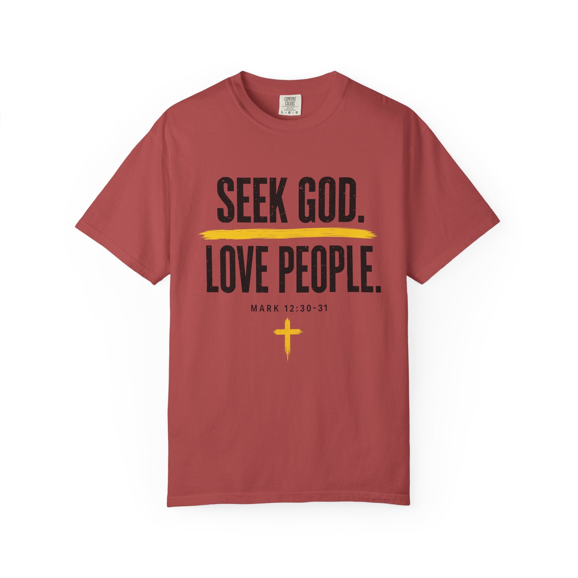 Seek God. Love People. – Stacked Tee, Light Palette (Comfort Colors) – product image 11