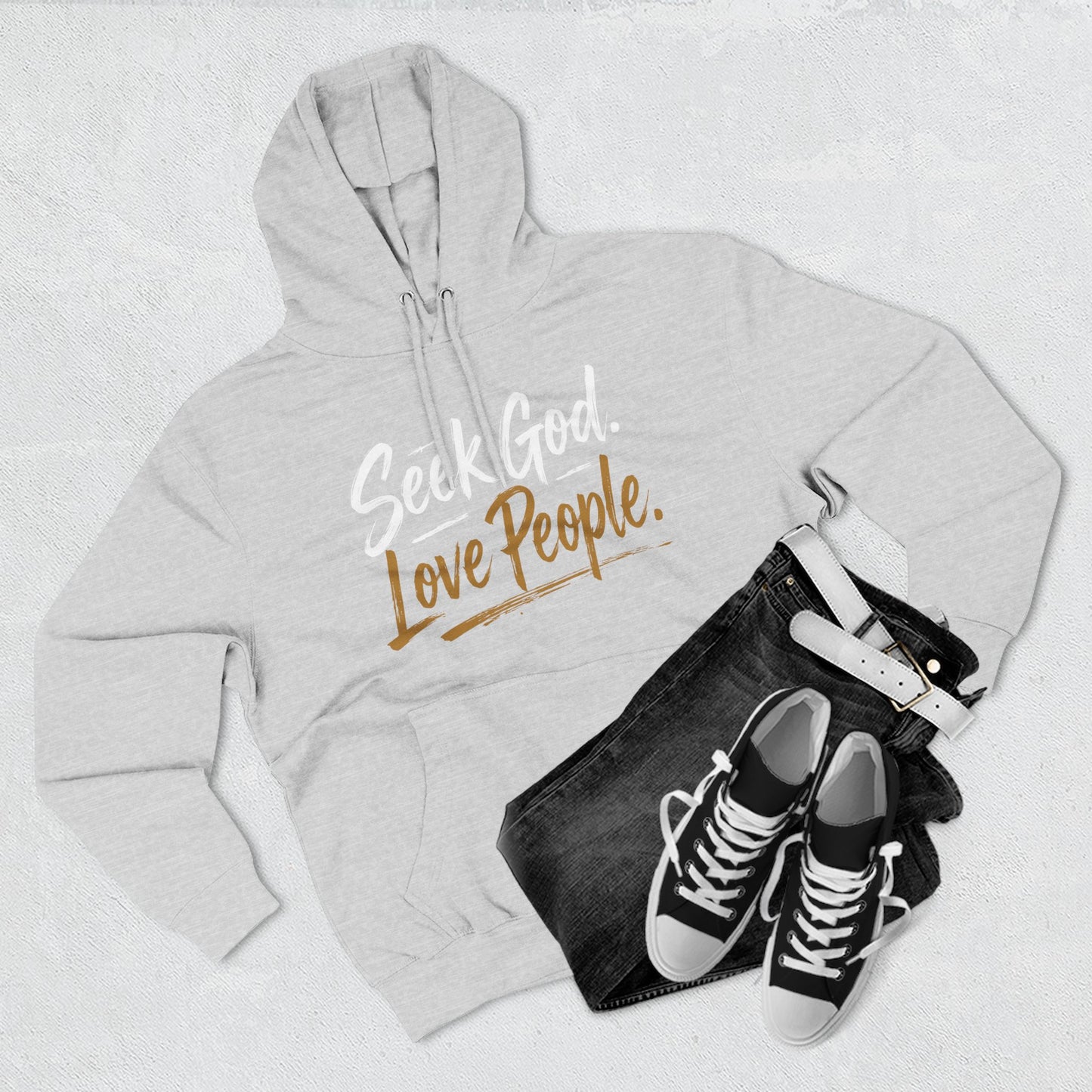 Seek God. Love People. – Script Fleece Hoodie (Lane Seven) – product image 10