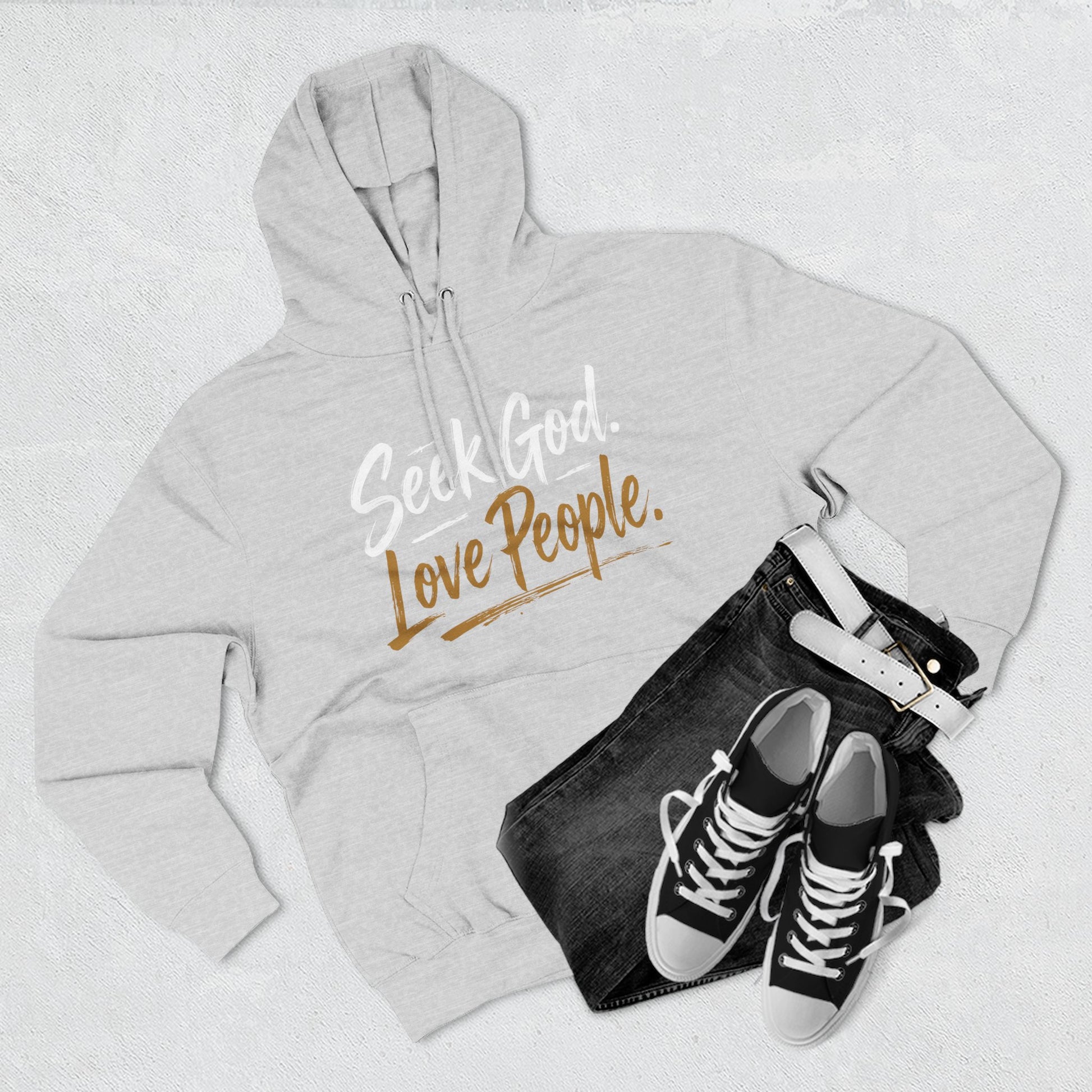 Seek God. Love People. – Script Fleece Hoodie (Lane Seven) – product image 10