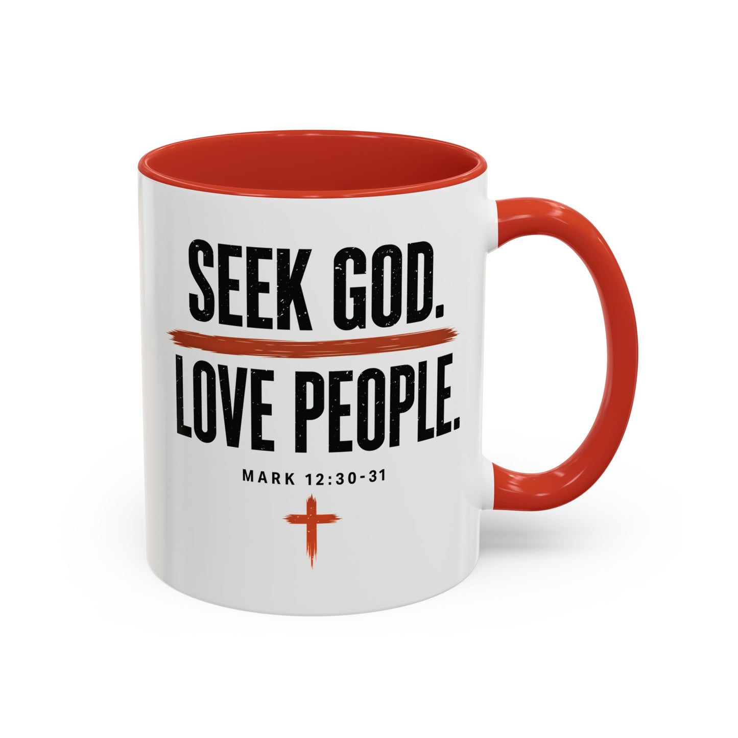 Seek God. Love People. – Stacked Accent Mug – product image 14