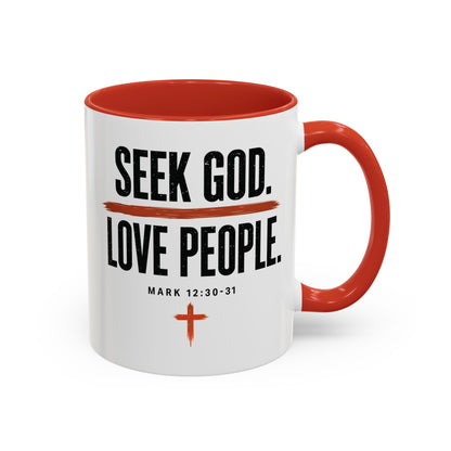 Seek God. Love People. – Stacked Accent Mug – product image 14