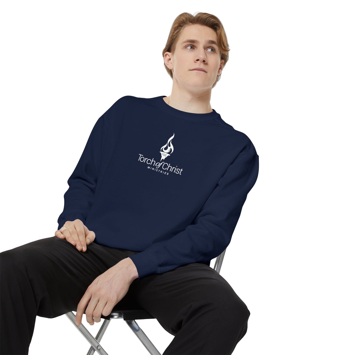 Torch Logo – Minimalist Garment-Dyed Crewneck – product image 6