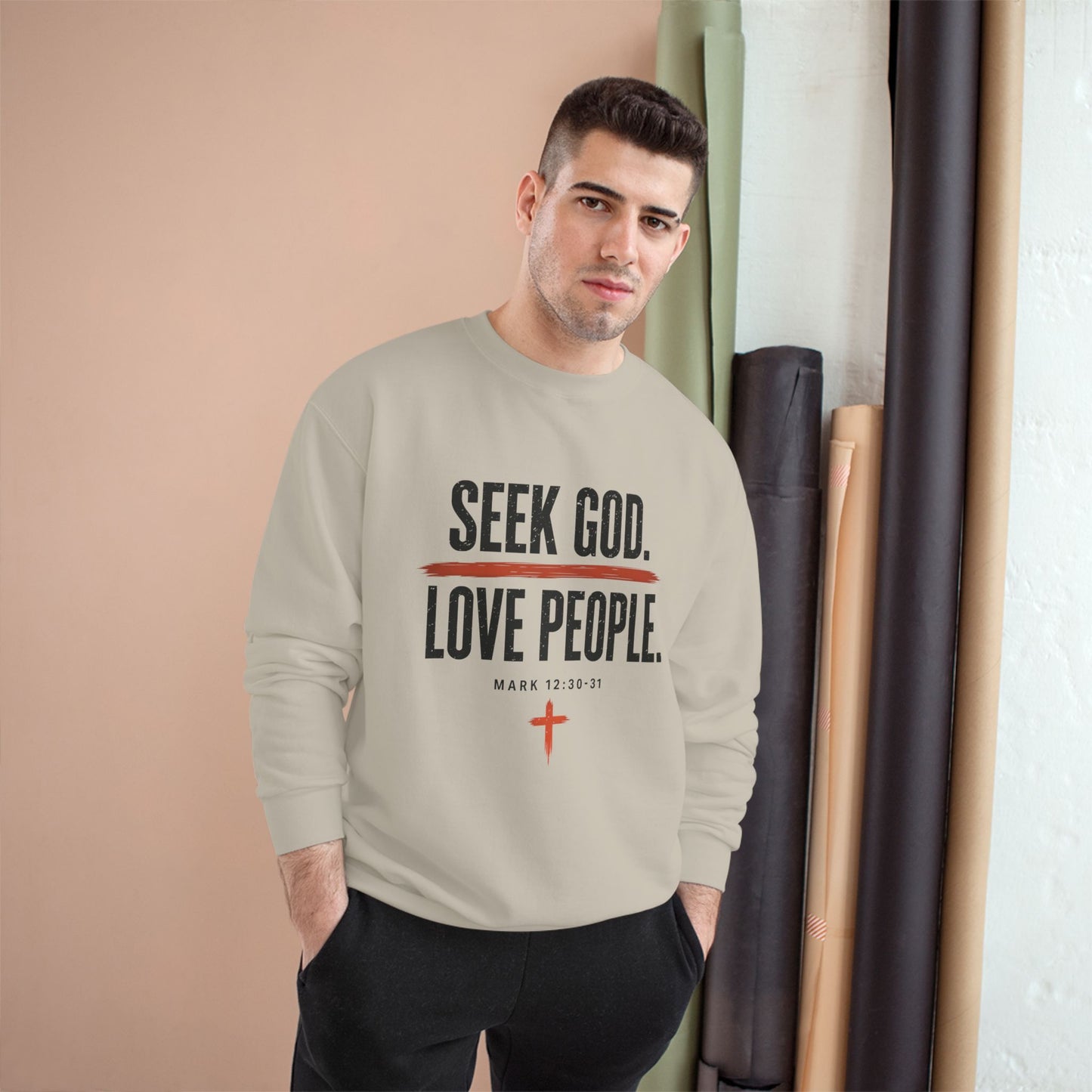 Seek God. Love People. – Stacked Champion Crewneck – product image 15