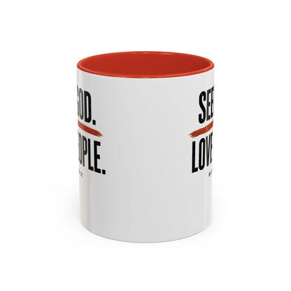 Seek God. Love People. – Stacked Accent Mug – product image 4