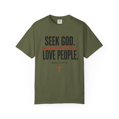 Seek God. Love People. – Stacked Tee, Light Palette (Comfort Colors) – product image 10