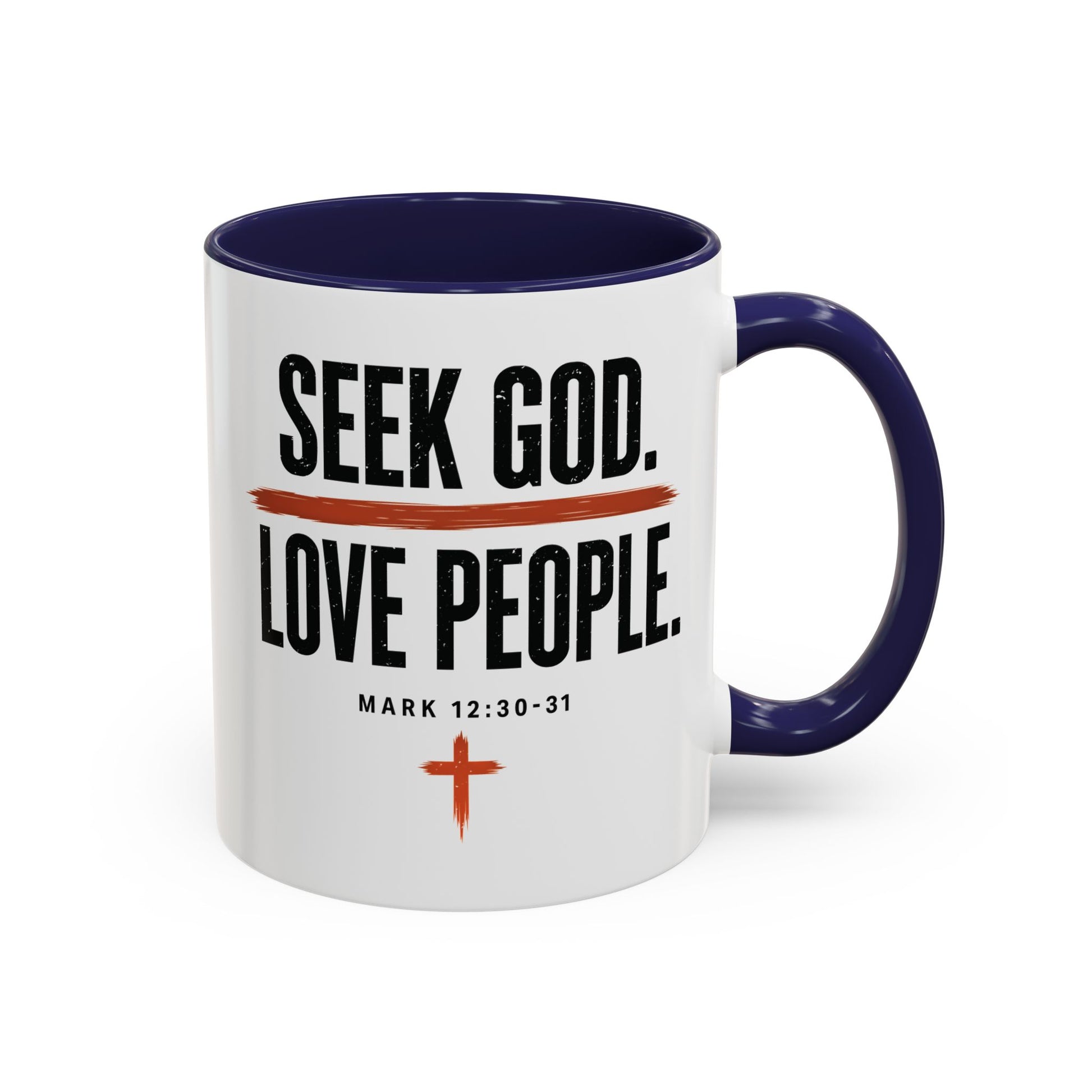 Seek God. Love People. – Stacked Accent Mug – product image 8