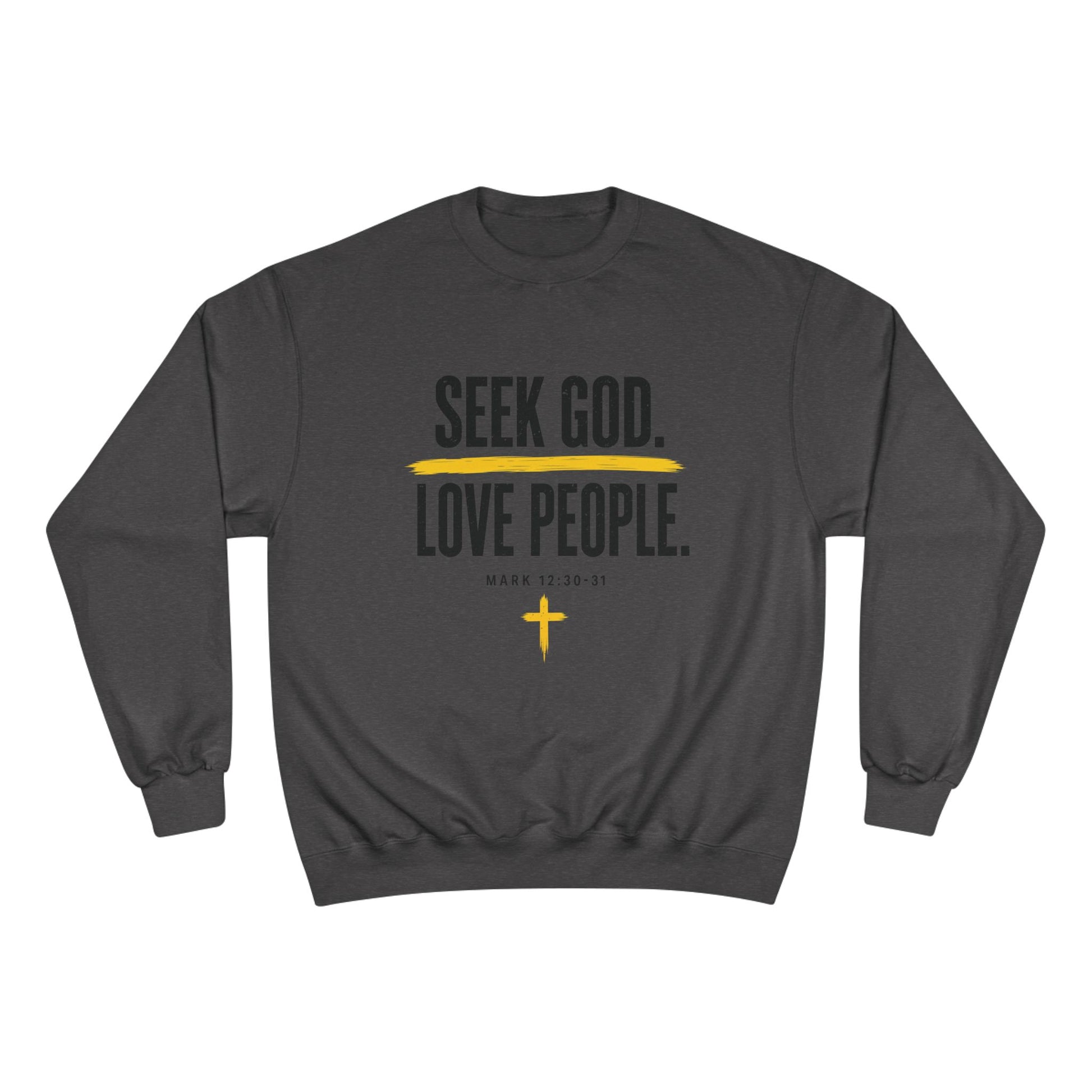 Seek God. Love People. – Stacked Champion Crewneck – product image 2