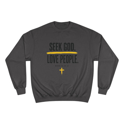 Seek God. Love People. – Stacked Champion Crewneck – product image 2