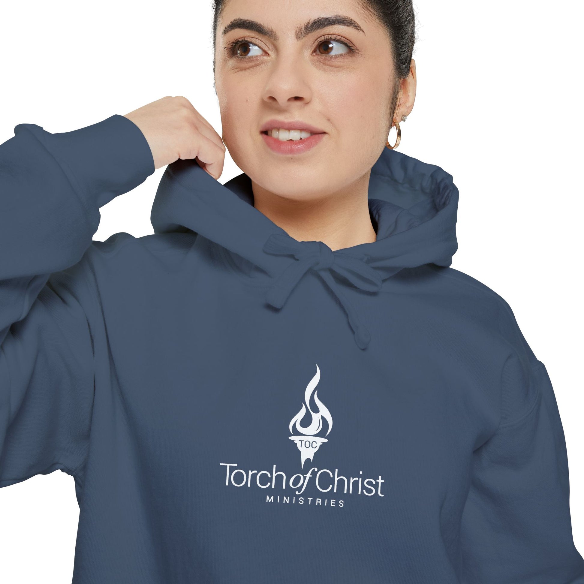 Torch Logo – Minimalist Garment-Dyed Hoodie – product image 12