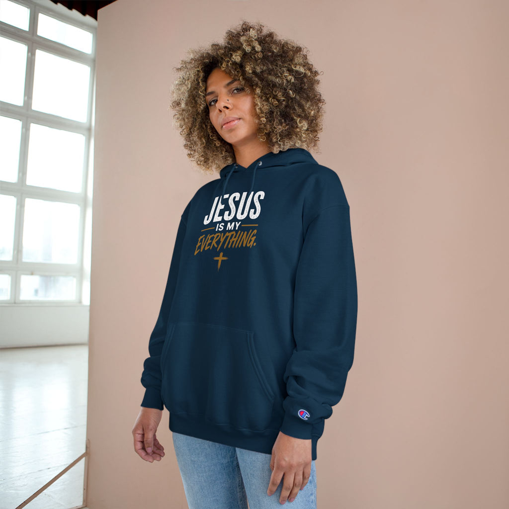 Jesus Is My Everything – Brush Gold Champion Hoodie – product image 9