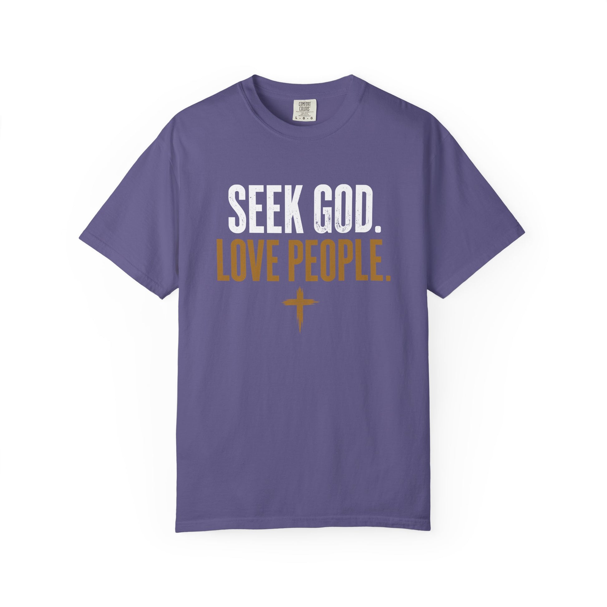 Seek God. Love People. – Stacked Tee, Deep Palette (Comfort Colors) – product image 14