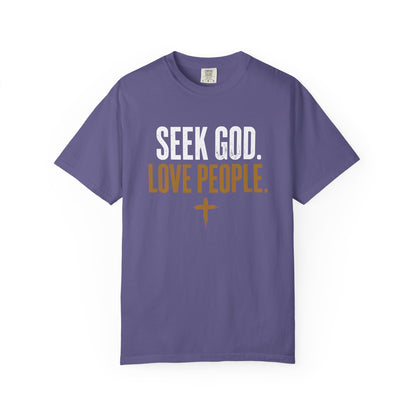 Seek God. Love People. – Stacked Tee, Deep Palette (Comfort Colors) – product image 14