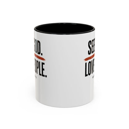 Seek God. Love People. – Stacked Accent Mug – product image 5