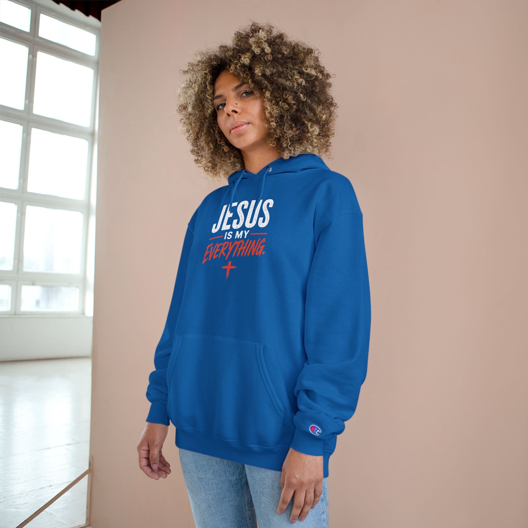 Jesus Is My Everything – Brush Ember Champion Hoodie – product image 10