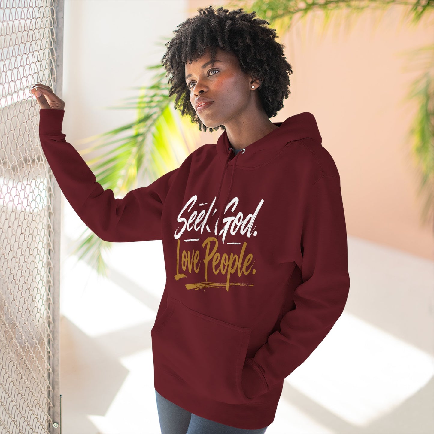 Seek God. Love People. – Script Fleece Hoodie (Lane Seven) – product image 15