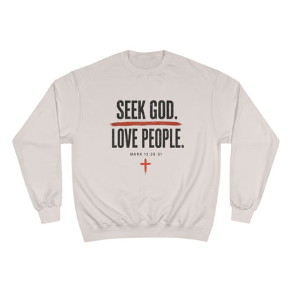 Seek God. Love People. – Stacked Champion Crewneck – product image 3