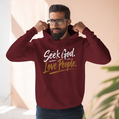 Seek God. Love People. – Script Fleece Hoodie (Lane Seven) – product image 6